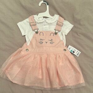 Adorable Pink Bunny Dress with White Top